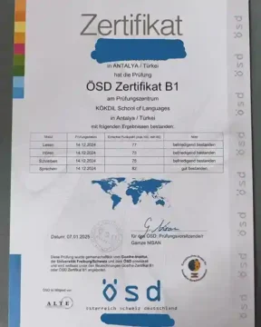Öğrenci Almanca sertifikası 7